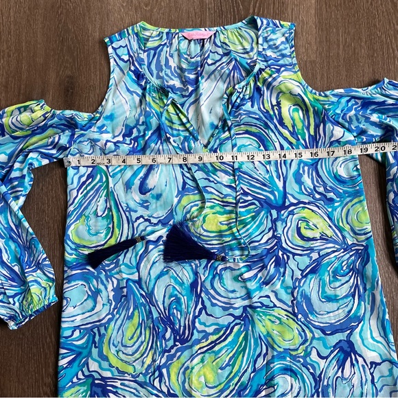 Lilly Pulitzer Cold Shoulder Silk Blouse Top - Picture 4 of 9